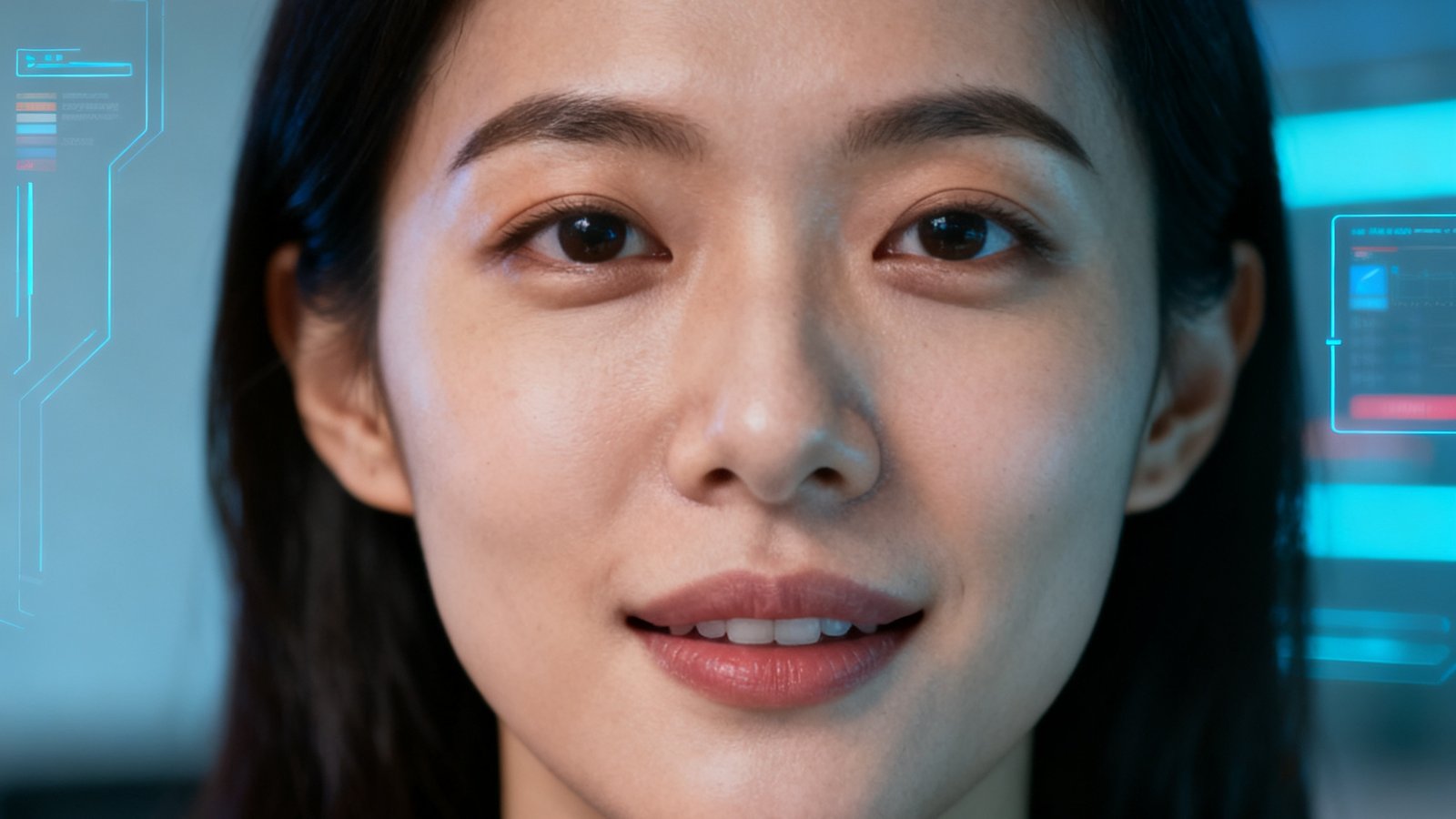 OG视讯4K超高清画质传输技术演示，画面中展示视频会议中的人物面部细节清晰可见，色彩还原度极高